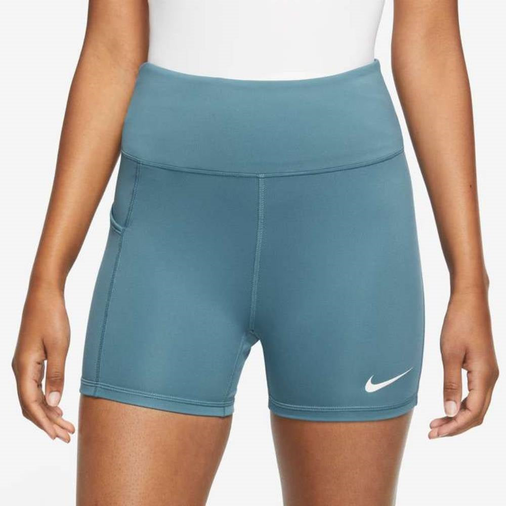 Nike Women's Dri-FIT Advantage High Rise 4-inch Short (Blue) - RacquetGuys.ca