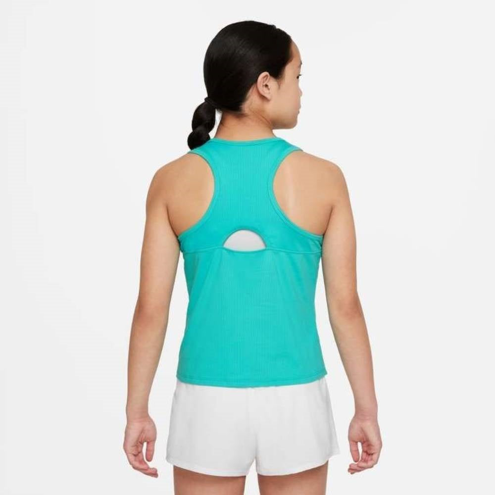Nike Girls Dri-FIT Victory Tank (Washed Teal/White) - RacquetGuys.ca