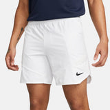 Nike Mens Dri-FIT Advantage Shorts 7-Inch (White/Black) - RacquetGuys.ca