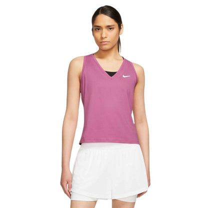 Nike Womens Dri-FIT Victory Tank (Pink/White) - RacquetGuys.ca