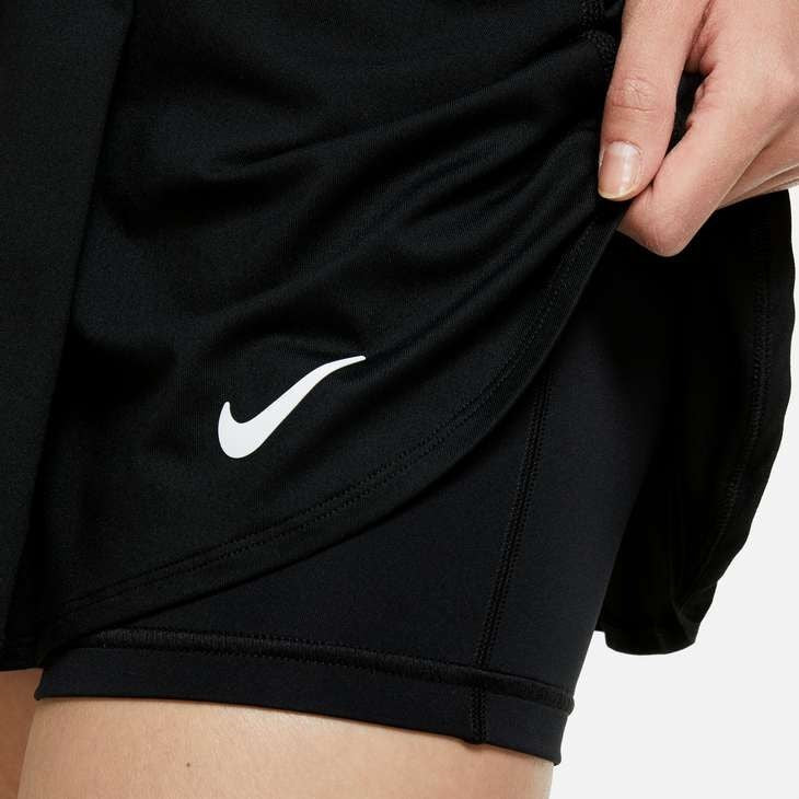 Nike Women's Dri-FIT Victory Flouncy Skirt (Black/White) - RacquetGuys.ca