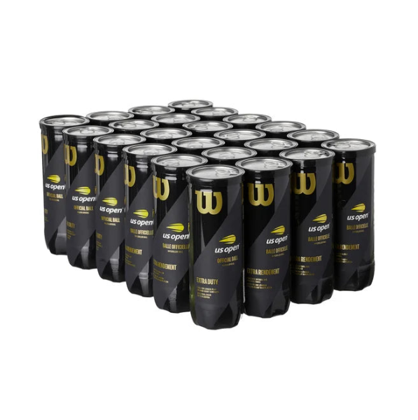 Wilson US Open Extra Duty RacquetGuys Logo  Tennis Balls - 24 Can Case - RacquetGuys.ca